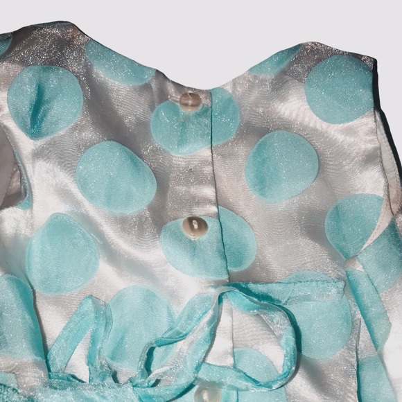 Youngland Sz 4 Toddler Dress Blue Dots Ruffles - Picture 4 of 5